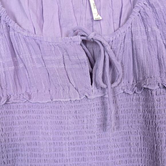 NWT Urban Outfitters BDG Lilac Nova Cap Sleeve Smocked Top Size L - Picture 5 of 10
